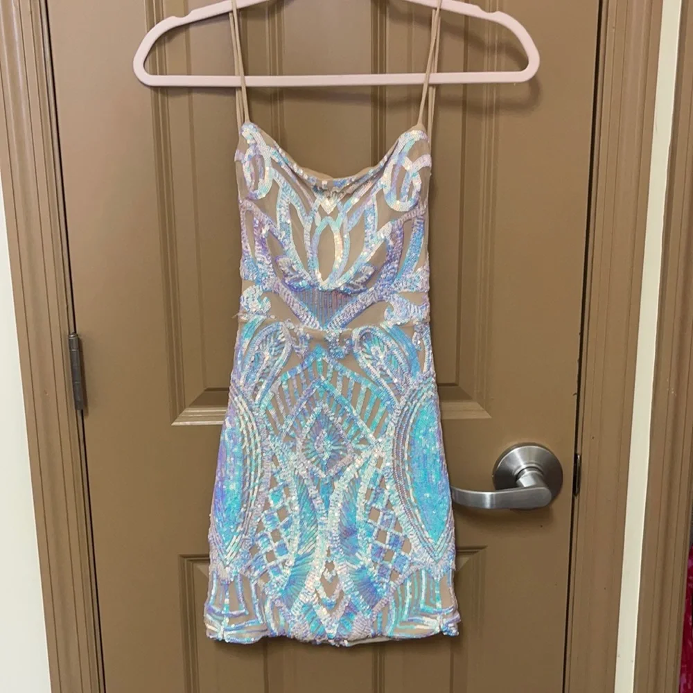 Sparkely Lucy in the Sky Mini Dress - Picture 3 of 4